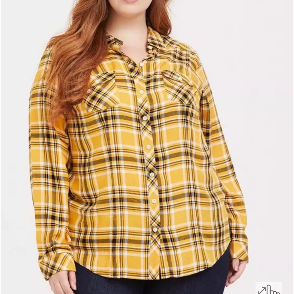 Torrid 2 Challis Button-Down Long Sleeve Shirt